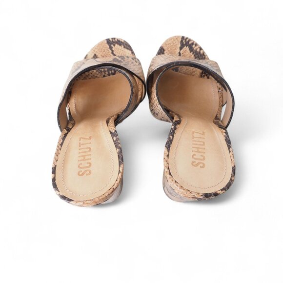 SCHUTZ Tan Snake Print Heels - Picture 10 of 11